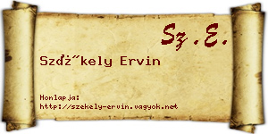 Székely Ervin névjegykártya