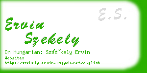 ervin szekely business card